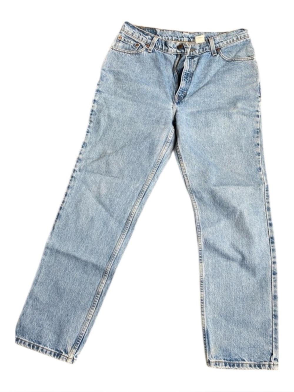 Vintage 90s Levi's Women's Light Blue Straight-Leg Jeans - Picture 2 of 7